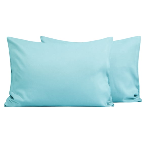 Flxxie 2 Pack Brushed Microfiber Toddler Pillowcases with Envelope Closure, Super Soft and Cozy Travel Pillow Covers, 14" x 20", Fits Pillows Sized 12"x16" 13"x18" 14"x19", Aqua