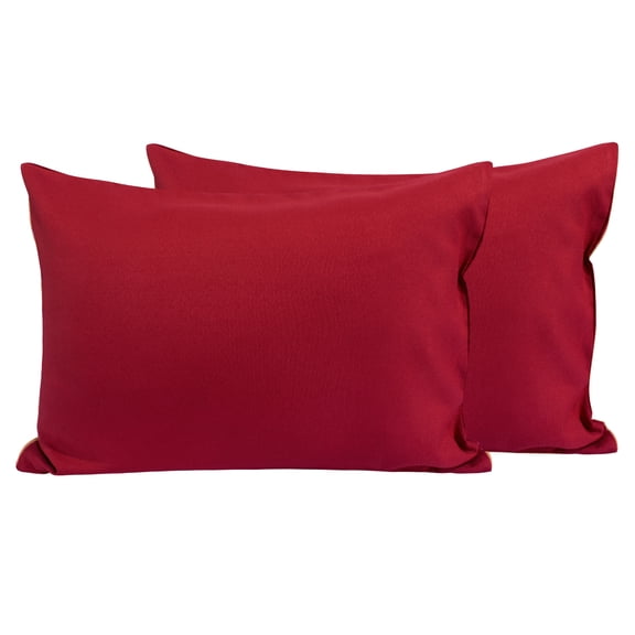 Flxxie 2 Pack Brushed Microfiber Toddler Pillowcases with Zipper Closure, Super Soft and Cozy Travel Pillow Covers, 13" x 18", Fits Pillows Sized 12"x16" 13"x18" 14"x19", Wine Red