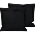 thumbnail image 1 of Flxxie 2 Pack Microfiber Euro Pillow Shams, Ultra Soft European Throw Pillow Covers, Decorative Square Pillow Cases, 26" x 26", Black, 1 of 5