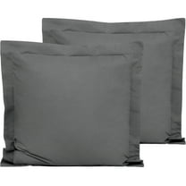 Flxxie 2 Pack Microfiber Euro Pillow Shams, Ultra Soft European Throw Pillow Covers, Decorative Square Pillow Cases, 26" x 26", Dark Gray