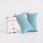 Flxxie 2 Pack Microfiber Tiny Pillows, Ultra Soft Machine Washable Mini Pillows for Toddler, Travel, Pets, 11"x7", Aqua Blue