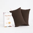 thumbnail image 1 of Flxxie 2 Pack Microfiber Tiny Pillows, Ultra Soft Machine Washable Mini Pillows for Toddler, Travel, Pets, 11"x7", Chocolate, 1 of 5