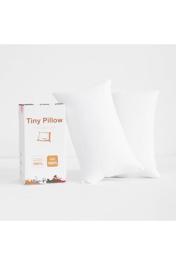 2 Pack Microfiber Tiny Pillows, Ultra Soft Machine Washable Mini Pillows for Toddler, Travel, Pets, 11"x7", White