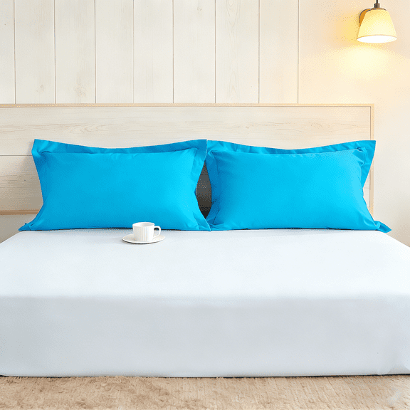 Lorviah 2 Pack Queen Pillow Shams 20"x30", Ultra Soft Microfiber, Envelope Closure, Blue