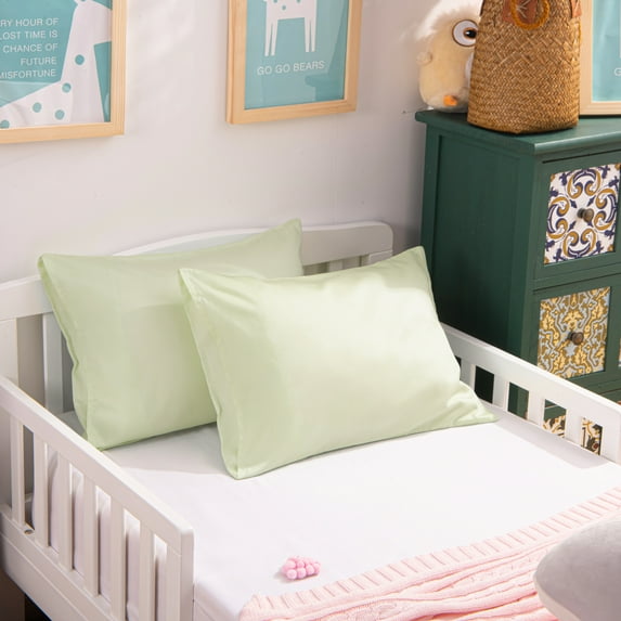 Flxxie 500 Count Egyptian Cotton Toddler Pillowcases, Ultra soft Travel Pillow Covers with Envelope Closure for Boys and Girls, Ivory, 13" x 18", 2 Pack