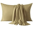 thumbnail image 1 of Flxxie Envelope King Pillowcases Set of 2, 500TC Egyptian Cotton, 20x36, Khaki - Luxury Hotel Style Bedding, 1 of 7