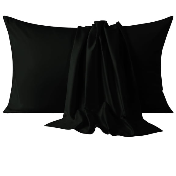 Flxxie Queen Pillowcases 2 Pack 100% Egyptian Cotton 20x30 Black Envelope Soft