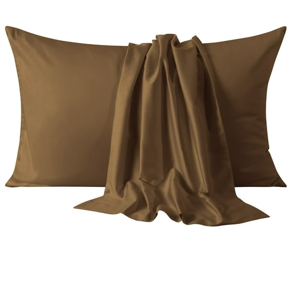 Flxxie Envelope Queen Pillowcases Set of 2, 500TC Egyptian Cotton, 20x30, Coffee - Luxury Hotel Style Bedding