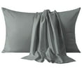 thumbnail image 1 of Flxxie Envelope Queen Pillowcases Set of 2, 500TC Egyptian Cotton, 20x30, Dark Gray - Luxury Hotel Style Bedding, 1 of 7