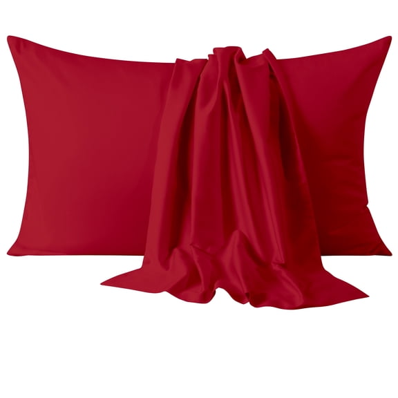 Flxxie Queen Pillowcases 2 Pack 100% Egyptian Cotton 20x30 Red Envelope Soft