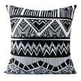 thumbnail image 1 of Flxxie Microfiber Decorative Throw Pillow Cover, Square Cushion Case for Bed Sofa Couch, 18" x 18", Black and White Pattern, 1 of 5