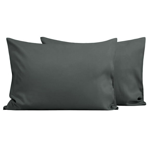Flxxie 2 Pack Brushed Microfiber Toddler Pillowcases with Envelope Closure, Super Soft and Cozy Travel Pillow Covers, 14" x 20", Fits Pillows Sized 12"x16" 13"x18" 14"x19", Dark Grey