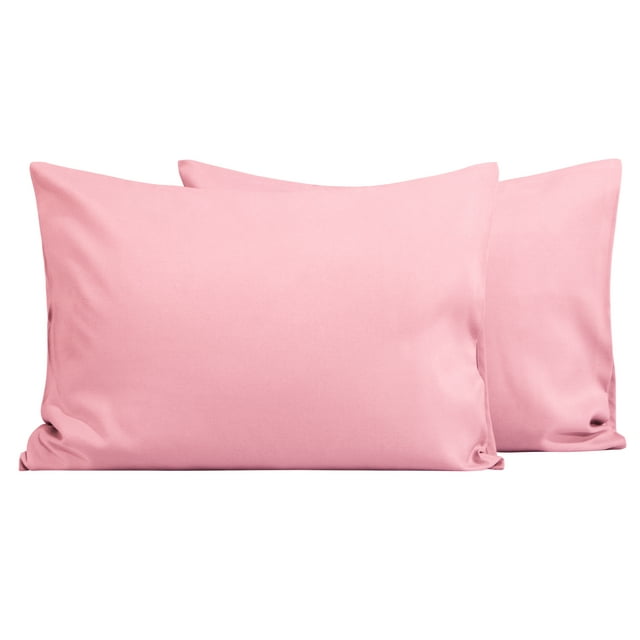 Flxxie Microfiber Toddler Pillowcases with Envelope Closure, Ultra Soft Travel Pillow Covers, Small Pillowcases for Kids, Pink, 14" x 20", 2 Pack