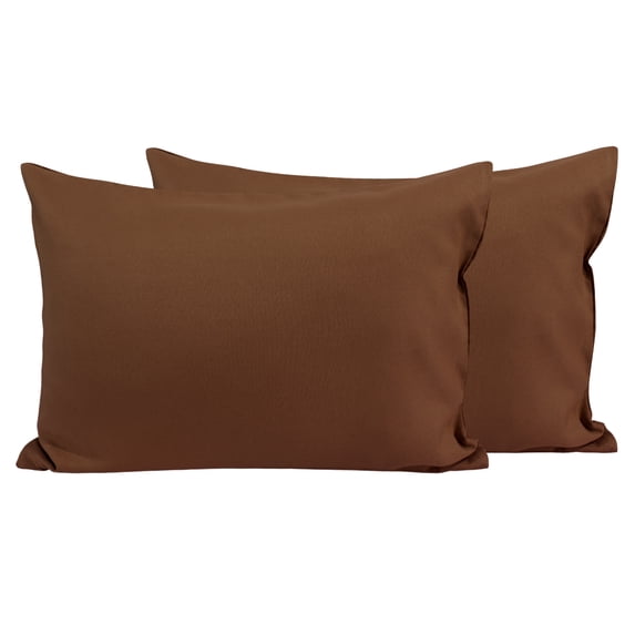 Flxxie 2 Pack Brushed Microfiber Toddler Pillowcases with Zipper Closure, Super Soft and Cozy Travel Pillow Covers, 13" x 18", Fits Pillows Sized 12"x16" 13"x18" 14"x19", Brown