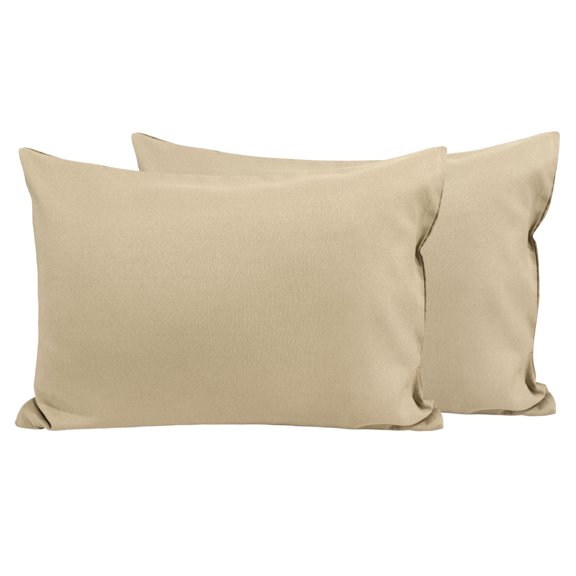 Flxxie 2 Pack Brushed Microfiber Toddler Pillowcases with Zipper Closure, Super Soft and Cozy Travel Pillow Covers, 13" x 18", Fits Pillows Sized 12"x16" 13"x18" 14"x19", Khaki