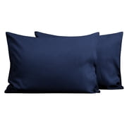 Flxxie 2 Pack Brushed Microfiber Toddler Pillowcases with Zipper Closure, Super Soft and Cozy Travel Pillow Covers, 13" x 18", Fits Pillows Sized 12"x16" 13"x18" 14"x19", Navy Blue