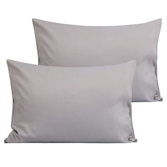 Flxxie 2 Pack Brushed Microfiber Toddler Pillowcases with Zipper Closure, Super Soft and Cozy Travel Pillow Covers, 13" x 18", Fits Pillows Sized 12"x16" 13"x18" 14"x19", Smoke Grey
