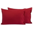 thumbnail image 1 of Flxxie 2 Pack Brushed Microfiber Toddler Pillowcases with Zipper Closure, Super Soft and Cozy Travel Pillow Covers, 13" x 18", Fits Pillows Sized 12"x16" 13"x18" 14"x19", Wine Red, 1 of 5