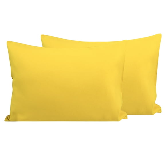 Flxxie 2 Pack Brushed Microfiber Toddler Pillowcases with Zipper Closure, Super Soft and Cozy Travel Pillow Covers, 13" x 18", Fits Pillows Sized 12"x16" 13"x18" 14"x19", Yellow