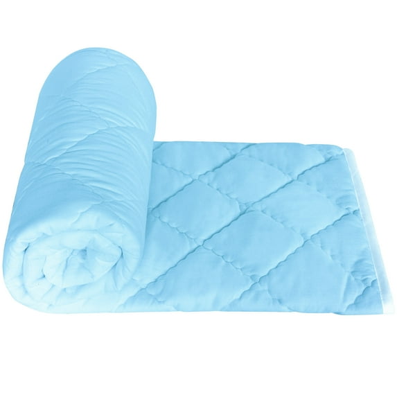 Flxxie Microfiber Ultra Soft Toddler Comforter, Warm Kids Crib Quilted Blanket, Aqua, 43"x60"
