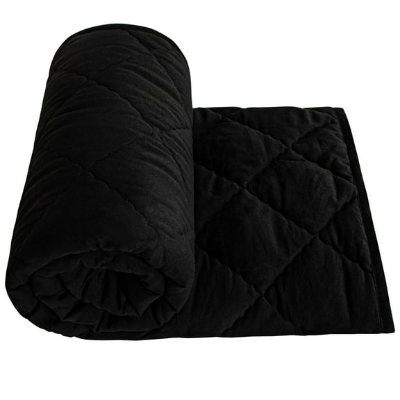 Flxxie Microfiber Ultra Soft Toddler Comforter, Warm Kids Crib Quilted Blanket, Black, 39"x47"