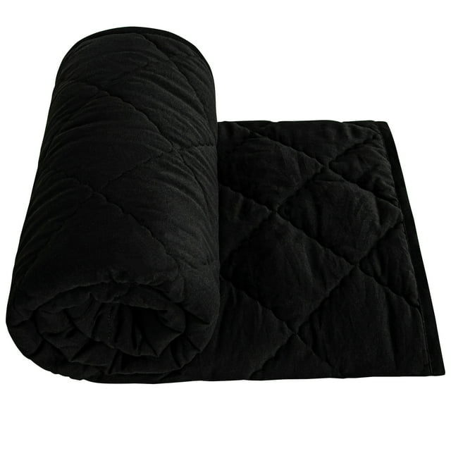 Flxxie Microfiber Ultra Soft Toddler Comforter, Warm Kids Crib Quilted Blanket, Black, 39"x47