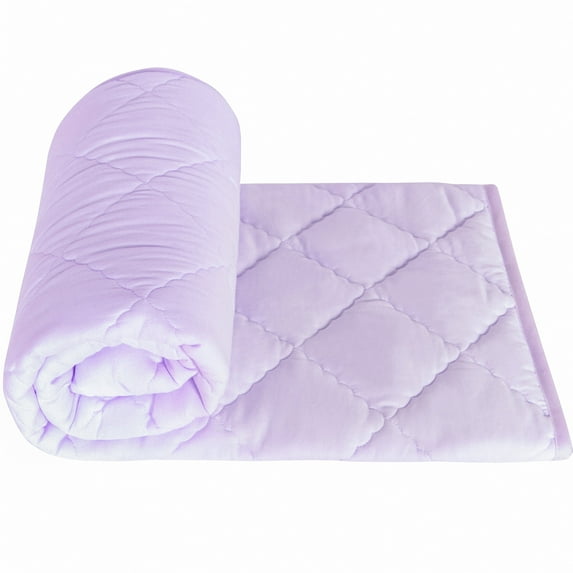 Flxxie Microfiber Ultra Soft Toddler Comforter, Warm Kids Crib Quilted Blanket, Light Purple, 43"x60"