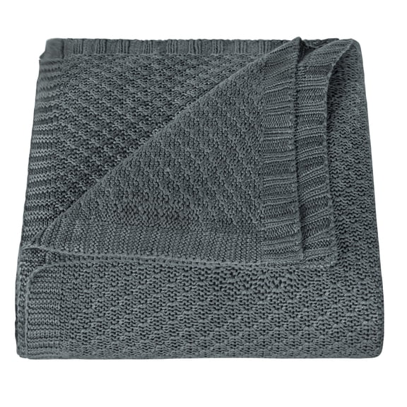 Flxxie Natural Bamboo Fiber Blanket, Breathable Hygroscopic Blanket for Hot Sleepers, Dark Gray, 51"x67"