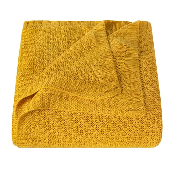 Flxxie Natural Bamboo Fiber Blanket, Breathable Hygroscopic Blanket for Hot Sleepers, Yellow, 51"x67"