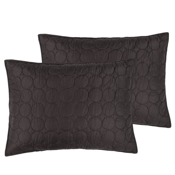 Flxxie Quilted Pillow Shams Ultra Soft and Warm Pillowcases Set of 2 (Standard, Chocolate)