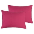 thumbnail image 1 of Flxxie Quilted Pillow Shams Ultra Soft and Warm Pillowcases Set of 2 (Standard, Magenta), 1 of 5