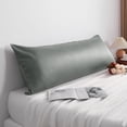 thumbnail image 1 of Flxxie Soft Cooling Body Pillowcase Cover Satin Silky Hidden Zipper 20x54 Dark Grey, 1 of 5