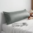 thumbnail image 1 of Flxxie Satin Silky Slip Cooling Body Pillowcase, Body Pillow Cover with Hidden Zipper, 20x54 Inches, Dark Gray, 1 of 5