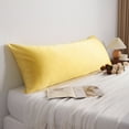 thumbnail image 1 of Flxxie Satin Silky Slip Cooling Body Pillowcase, Body Pillow Cover with Hidden Zipper, 20x54 Inches, Yellow, 1 of 5