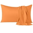 thumbnail image 1 of Flxxie Satin Pillowcases with Hidden Zipper for Hair and Skin, Breathable Cooling Pillow Cases, Orange, Standard 20"X26", 2 Pack, 1 of 6