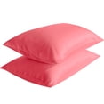 thumbnail image 1 of Flxxie Satin Pillowcases with Zipper Silky Soft Sateen Pillow Cases Covers Set of 2 (King, Coral Pink), 1 of 5