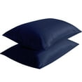 thumbnail image 1 of Flxxie Satin Pillowcases with Zipper Silky Soft Sateen Pillow Cases Covers Set of 2 (King, Navy Blue), 1 of 5