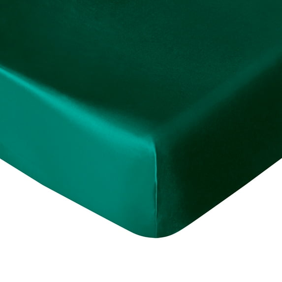 Flxxie Silk Satin Fitted Crib Sheet, Super Soft and Silky Crib Sheet for Standard Crib and Toddler Mattresses, Boys, Girls, Unisex, Dark Green, 28x52 Inches