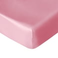 thumbnail image 1 of Flxxie Silk Satin Fitted Crib Sheet, Super Soft and Silky Crib Sheet for Standard Crib and Toddler Mattresses, Boys, Girls, Unisex, Pink, 28x52 Inches, 1 of 5