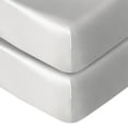 thumbnail image 1 of Flxxie Silk Satin Fitted Crib Sheet, Super Soft and Silky Crib Sheet for Standard Crib and Toddler Mattresses, Boys, Girls, Unisex, Silver Gray, 28x52 Inches, 2 Pack, 1 of 5