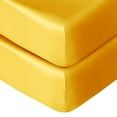 thumbnail image 1 of Flxxie Silk Satin Fitted Crib Sheet, Super Soft and Silky Crib Sheet for Standard Crib and Toddler Mattresses, Boys, Girls, Unisex, Yellow, 28x52 Inches, 2 Pack, 1 of 5