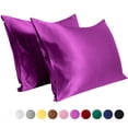 thumbnail image 1 of Flxxie Silky Satin Pillowcase Set of 2 Envelope Closure, California King, 20" x 40", Purple, 1 of 7