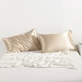 thumbnail image 1 of Flxxie Silky Satin Pillowcase Set of 2 Envelope Closure, King, 20" x 36", Taupe, 1 of 6