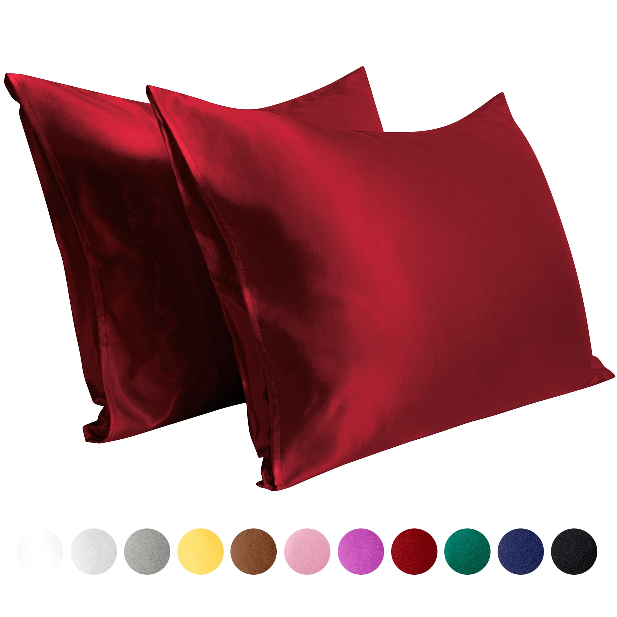 Flxxie Silky Satin Pillowcase Set Of 2 Envelope Closure Queen 20 X 