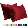 thumbnail image 1 of Flxxie Silky Satin Pillowcase Set of 2 Envelope Closure, Standard, 20" x 26", Red, 1 of 7