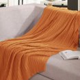 thumbnail image 1 of Flxxie Soft Cotton Cable Knitted Blanket Simple yet Quality Look, Twin 60" x 80", Orange, 1 of 5