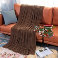 thumbnail image 1 of Flxxie Soft Cotton Cable Knitted Throw Blanket Simple yet Quality Look, 51" x 67", Brown, 1 of 5
