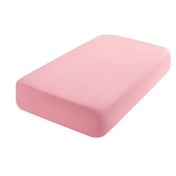 Flxxie 2 Pack Brushed Microfiber Fitted Crib Sheets for Boys and Girls, Super Soft Fitted Elastic Toddler Bed Crib Mattress Sheets, 28 x 52 Inches, Pink