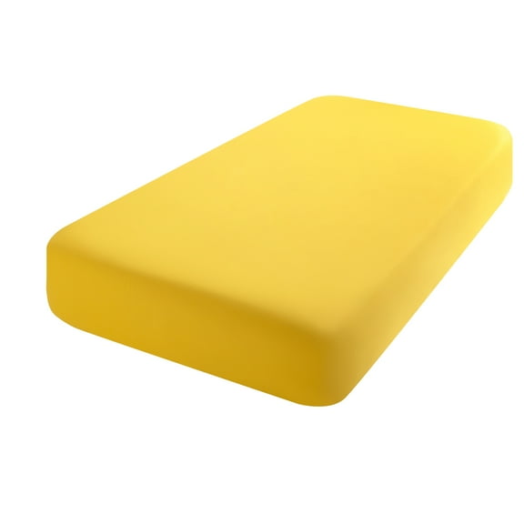 Flxxie Brushed Microfiber Fitted Crib Sheets for Boys and Girls, Super Soft Fitted Elastic Toddler Bed Crib Mattress Sheets, 28 x 52 Inches, Yellow