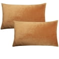 thumbnail image 1 of Flxxie Ultra Fluffy Soft Velvet Pillowcase with Zipper Set of 2, Queen 20" x 30", Camel, 1 of 5